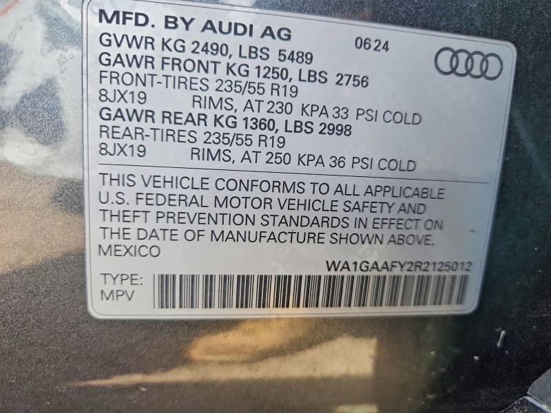 Продаж на аукціоні авто 2024 Audi Q5, vin: WA1GAAFY2R2125012, номер лоту: 47188386