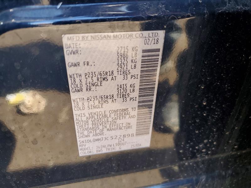 46395626 :رقم المزاد ، 5N1DL0MM7JC522898 vin ، 2018 Infiniti Qx60 مزاد بيع