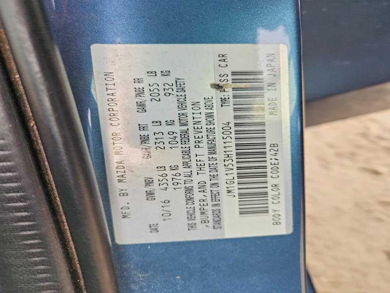 47473176 :رقم المزاد ، JM1GL1V53H1115004 vin ، 2017 Mazda 6 مزاد بيع