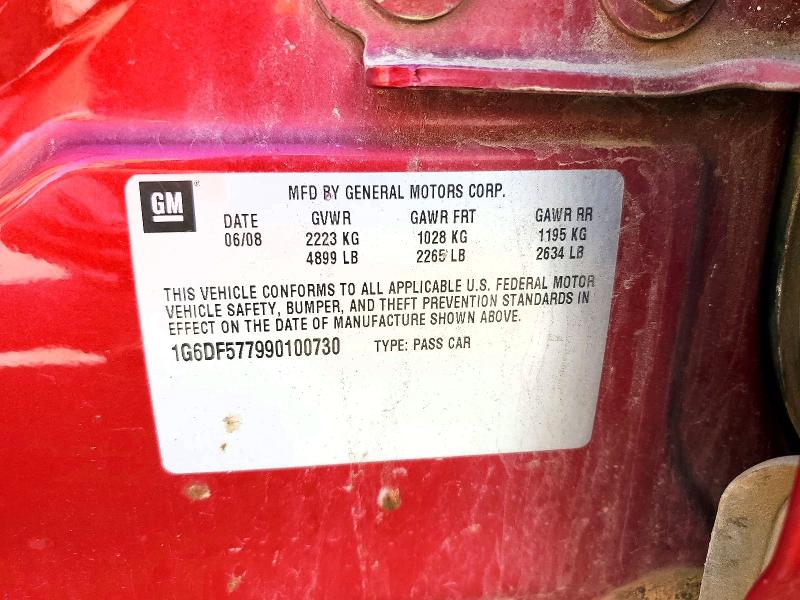 2009 Cadillac Cts მანქანა იყიდება აუქციონზე, vin: 1G6DF577990100730, აუქციონის ნომერი: 47651656