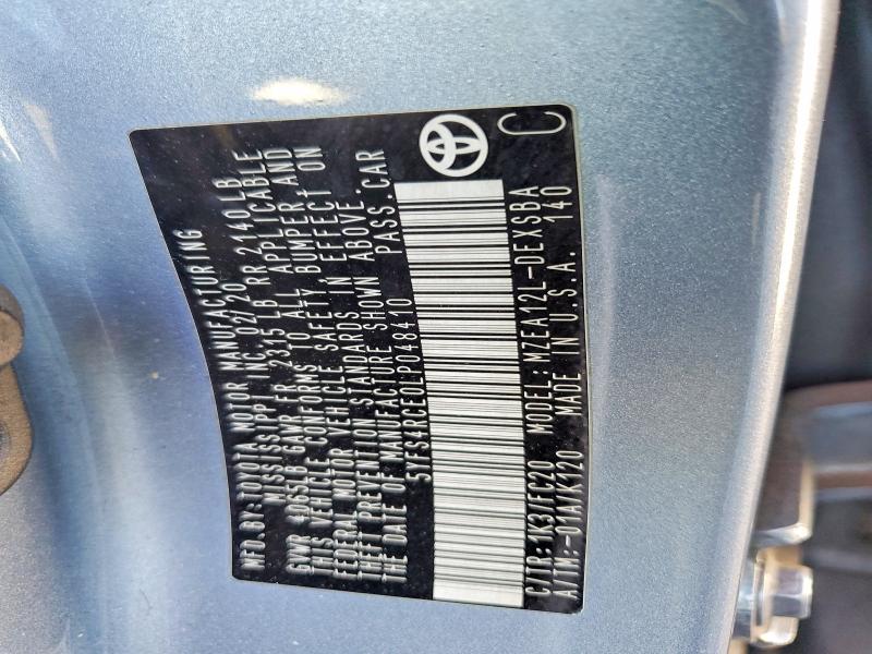 41823916 :رقم المزاد ، 5YFS4RCE0LP048410 vin ، 2020 Toyota Corolla مزاد بيع