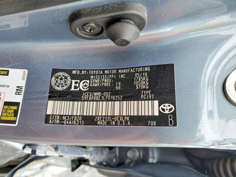 45822136 :رقم المزاد ، 5YFBPRBE1LP016252 vin ، 2020 Toyota Corolla مزاد بيع