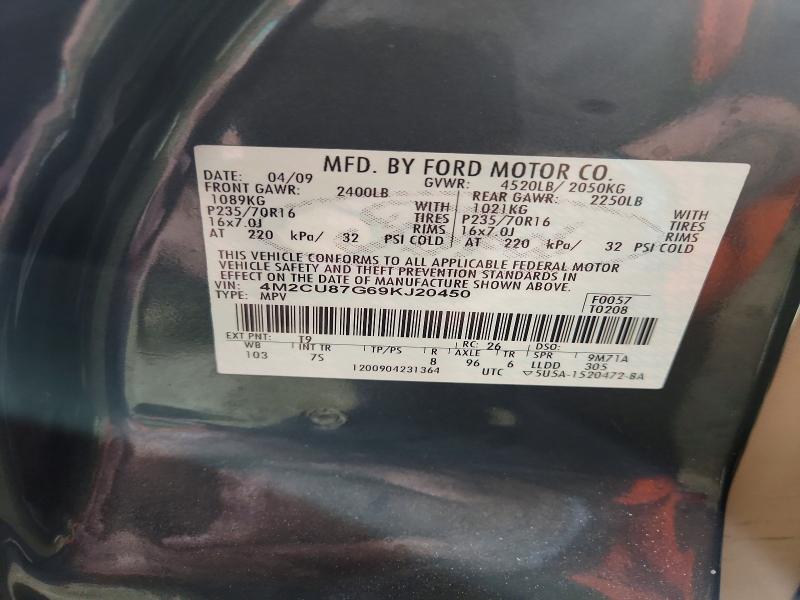 Aukcja sprzedaży 2009 Mercury Mariner, vin: 4M2CU87G69KJ20450, numer aukcji: 45946436
