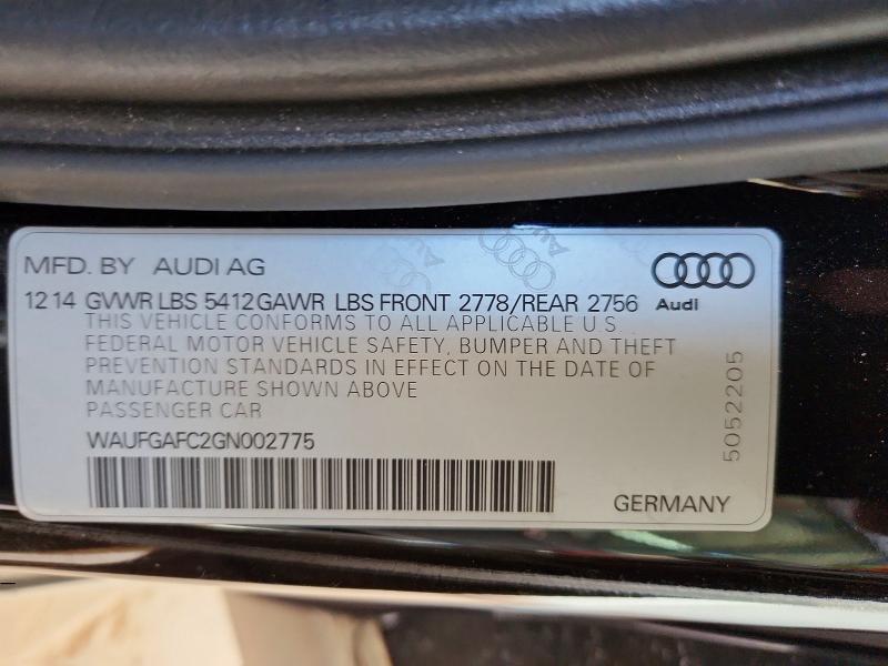 Aukcja sprzedaży 2016 Audi A6, vin: WAUFGAFC2GN002775, numer aukcji: 47982786