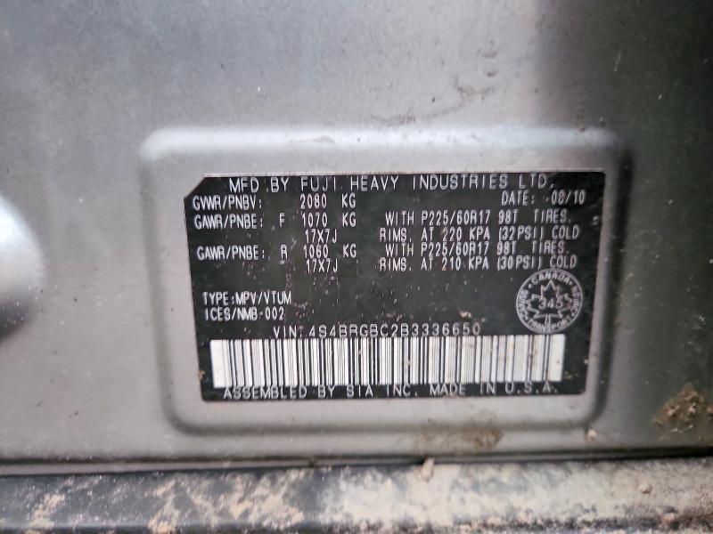 Продаж на аукціоні авто 2011 Subaru Outback, vin: 4S4BRGBC2B3336650, номер лоту: 79654505