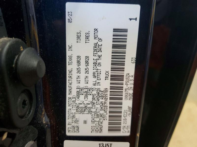 Aukcja sprzedaży 2023 Toyota Tundra, vin: 5TFLA5DB7PX099789, numer aukcji: 47513486