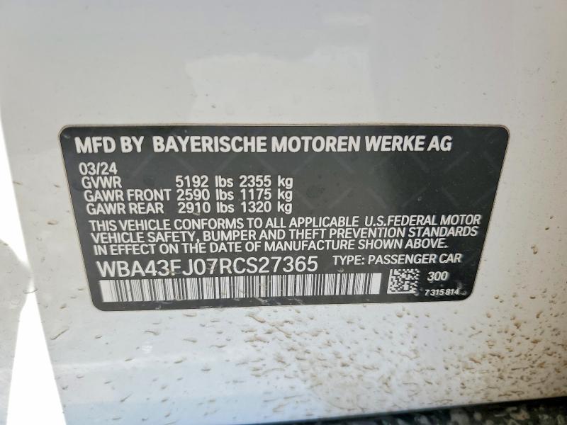 Продаж на аукціоні авто 2024 Bmw 530, vin: WBA43FJ07RCS27365, номер лоту: 46013386