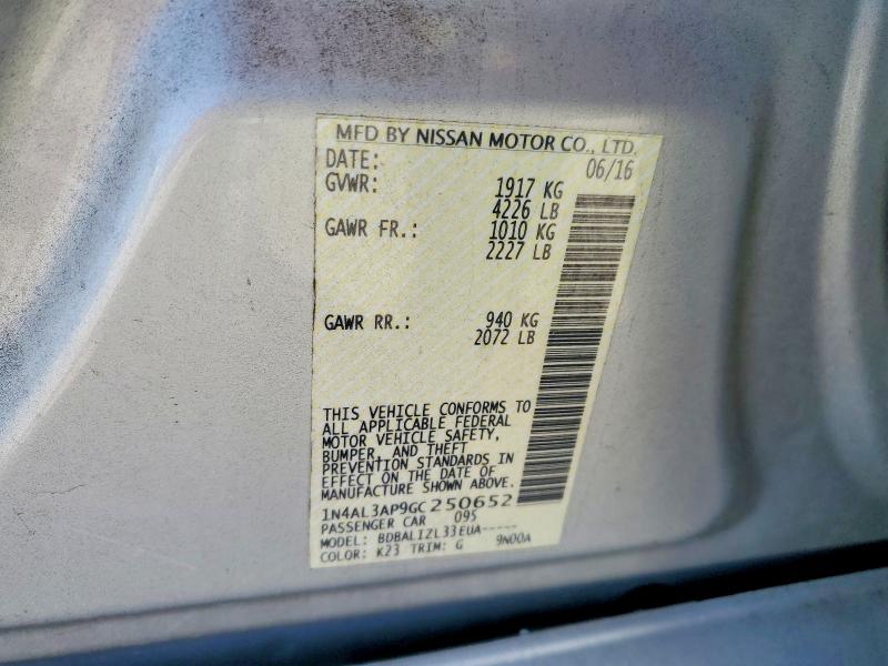 Продажа на аукционе авто 2016 Nissan Altima, vin: 1N4AL3AP9GC250652, номер лота: 47987386