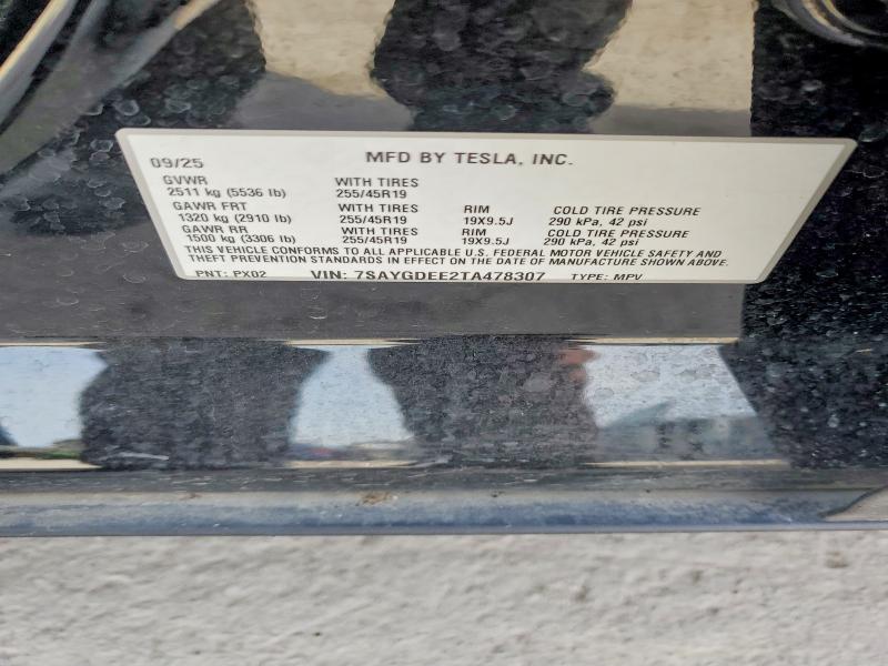 Продажа на аукционе авто 2026 Tesla Model Y, vin: 7SAYGDEE2TA478307, номер лота: 46085586