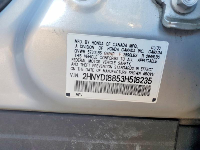 Aukcja sprzedaży 2003 Acura Mdx, vin: 2HNYD18853H518235, numer aukcji: 46235796