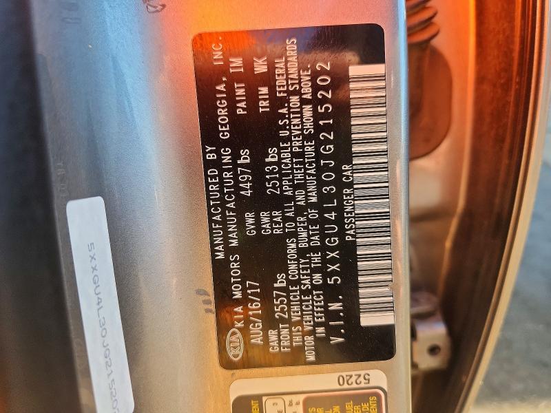 2018 Kia Optima მანქანა იყიდება აუქციონზე, vin: 5XXGU4L30JG215202, აუქციონის ნომერი: 79216595