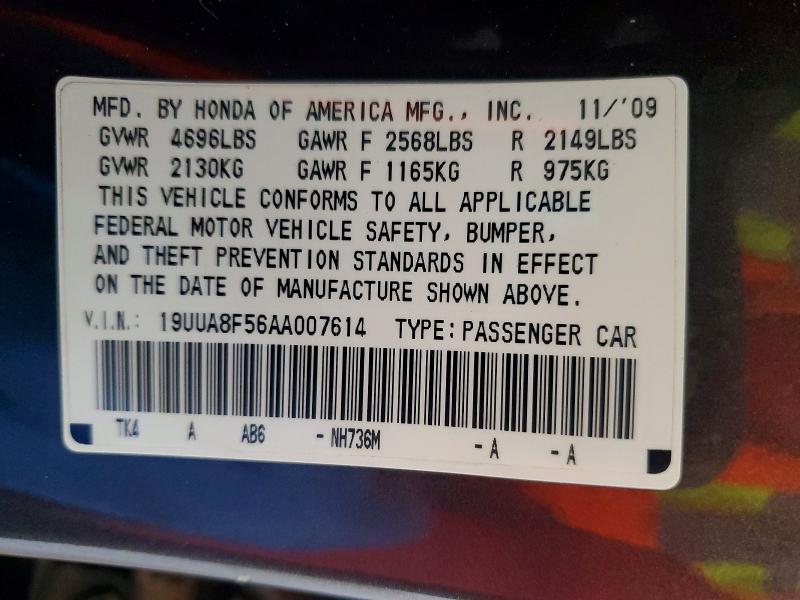 79212465 :رقم المزاد ، 19UUA8F56AA007614 vin ، 2010 Acura Tl مزاد بيع