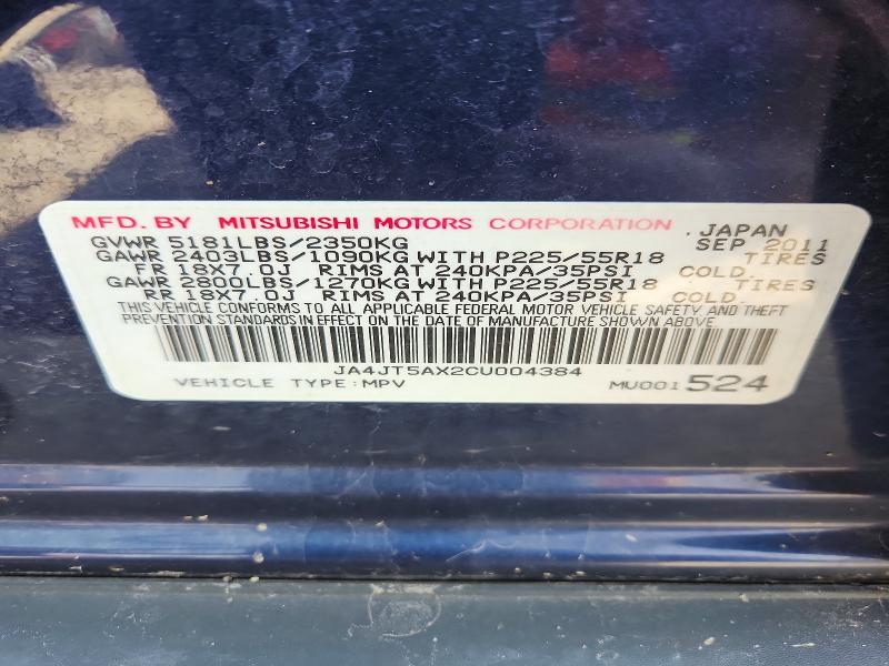 Продаж на аукціоні авто 2012 Mitsubishi Outlander, vin: JA4JT5AX2CU004384, номер лоту: 46241146