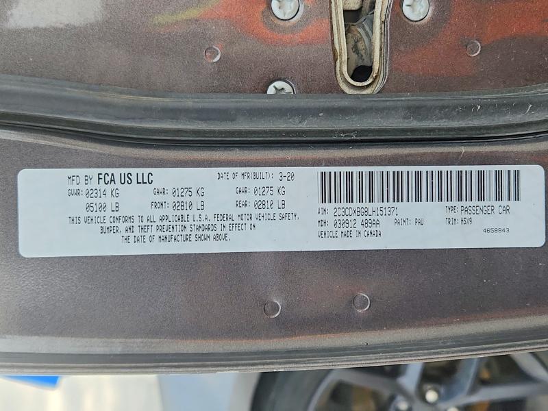 Aukcja sprzedaży 2020 Dodge Charger, vin: 2C3CDXBG8LH151371, numer aukcji: 47440026