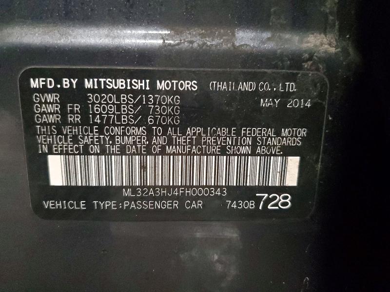 Продаж на аукціоні авто 2015 Mitsubishi Mirage, vin: ML32A3HJ4FH000343, номер лоту: 45631296
