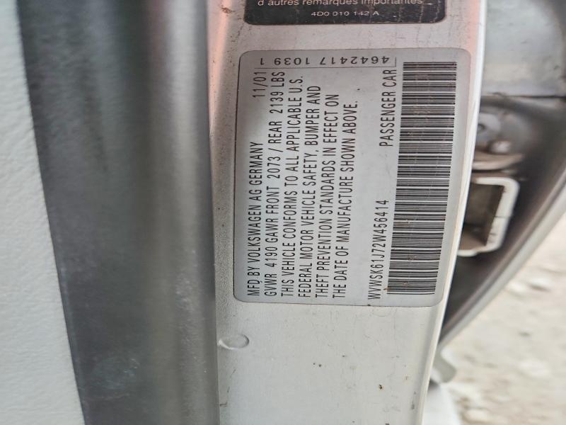 Продажа на аукционе авто 2002 Volkswagen Jetta, vin: WVWSK61J72W456414, номер лота: 46914066