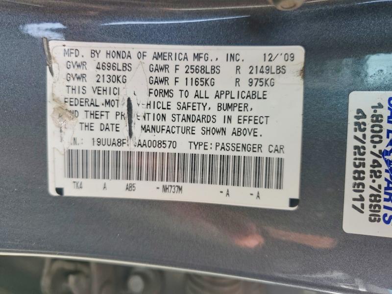 Aukcja sprzedaży 2010 Acura Tl, vin: 19UUA8F56AA008570, numer aukcji: 47271116