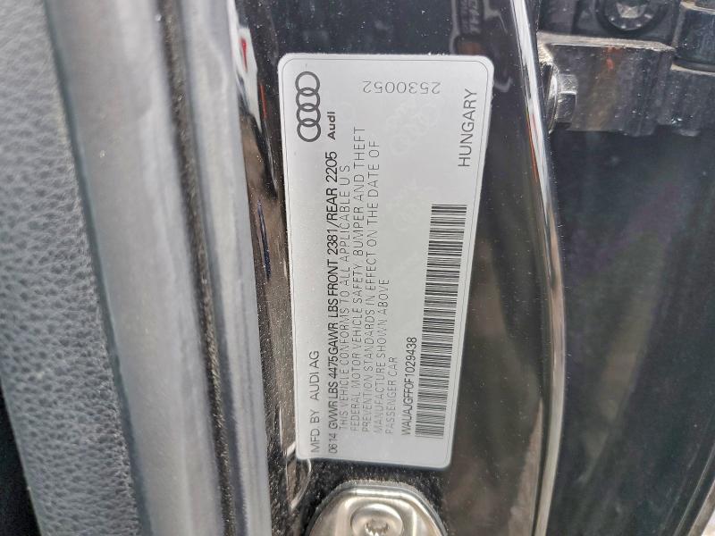 2015 Audi A3 მანქანა იყიდება აუქციონზე, vin: WAUAJGFF0F1029438, აუქციონის ნომერი: 47779516