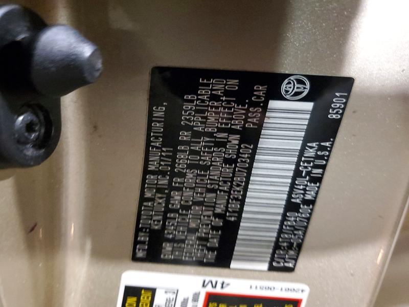 2011 Toyota Camry მანქანა იყიდება აუქციონზე, vin: 4T1BF3EK2BU703402, აუქციონის ნომერი: 47500916