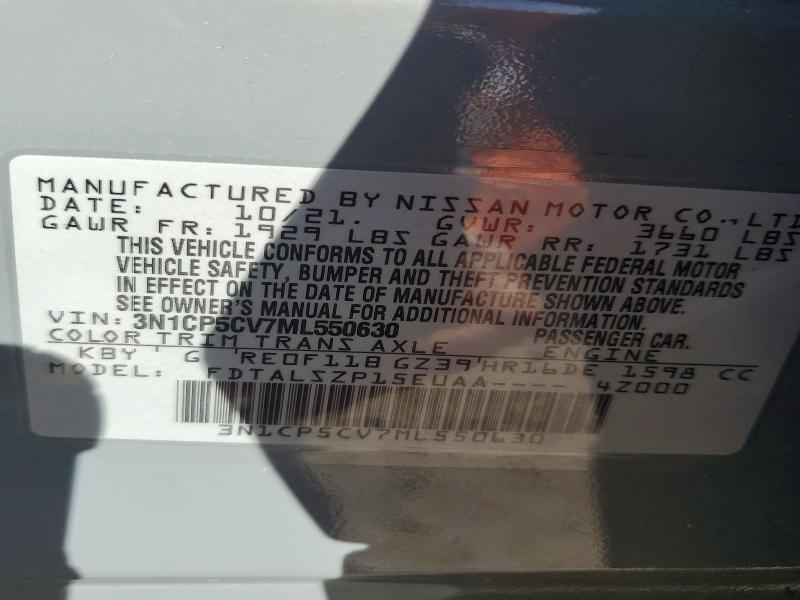 Продаж на аукціоні авто 2021 Nissan Kicks, vin: 3N1CP5CV7ML550630, номер лоту: 41824416
