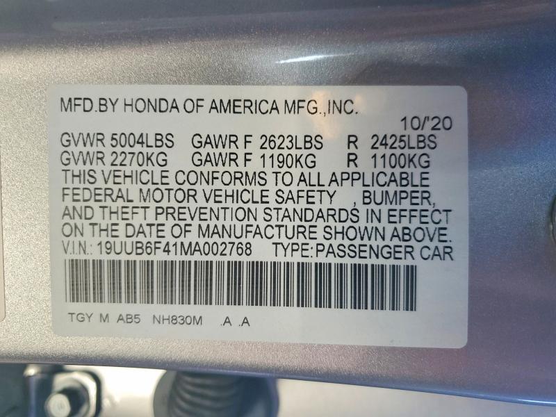 Aukcja sprzedaży 2021 Acura Tlx, vin: 19UUB6F41MA002768, numer aukcji: 79615185