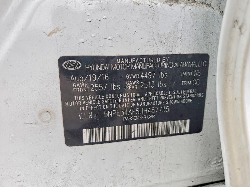 Aukcja sprzedaży 2017 Hyundai Sonata, vin: 5NPE34AF5HH487735, numer aukcji: 79973075