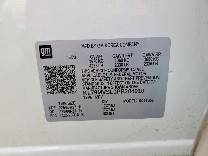 46926346 :رقم المزاد ، KL79MVSL0PB204910 vin ، 2023 Chevrolet Trailblazer مزاد بيع