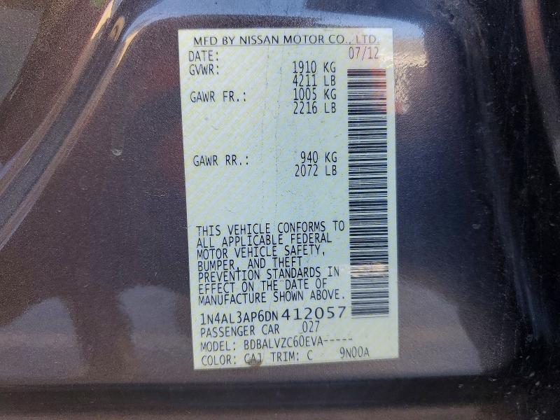 Aukcja sprzedaży 2013 Nissan Altima, vin: 1N4AL3AP6DN412057, numer aukcji: 45528876