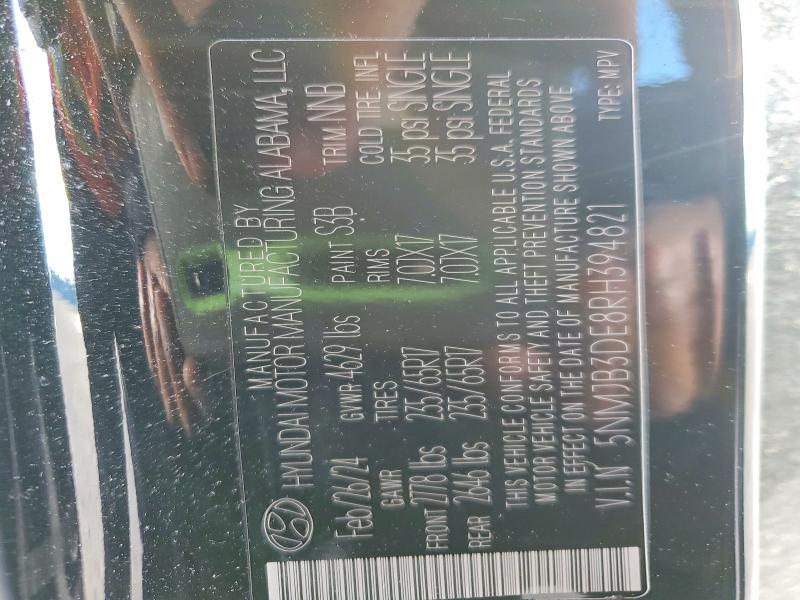 45812346 :رقم المزاد ، 5NMJB3DE8RH394821 vin ، 2024 Hyundai Tucson مزاد بيع
