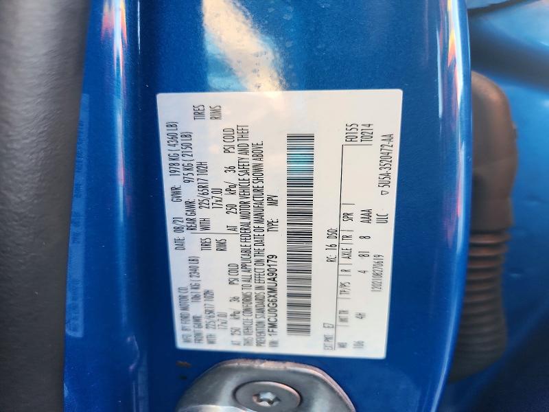 Aukcja sprzedaży 2021 Ford Escape, vin: 1FMCU0G6XMUA90179, numer aukcji: 77785925