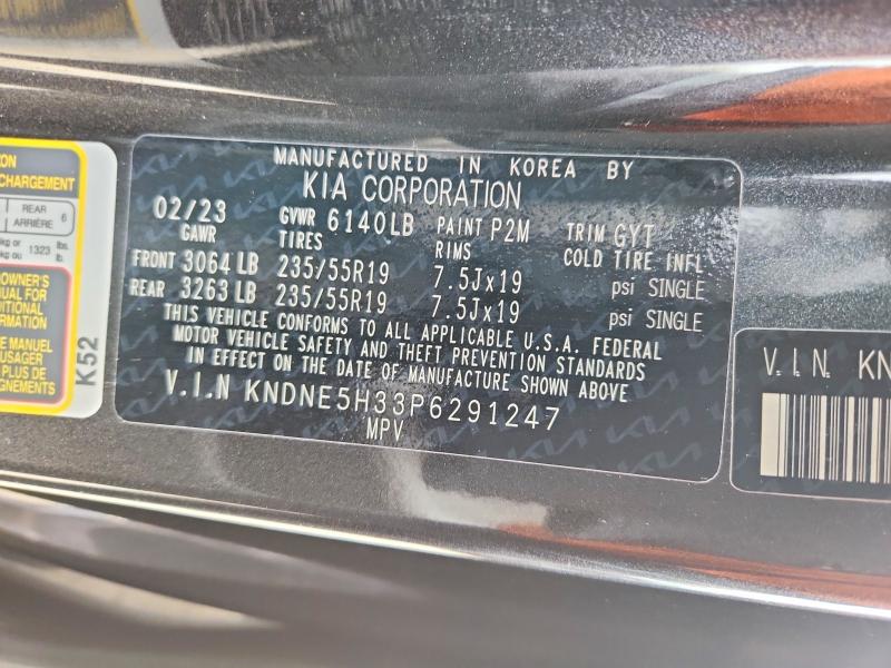 Aukcja sprzedaży 2023 Kia Carnival, vin: KNDNE5H33P6291247, numer aukcji: 46986926