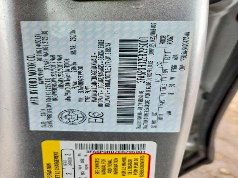 Продаж на аукціоні авто 2014 Ford Fusion Se 4dr, vin: 3FA6P0HD2ER295001, номер лоту: 45836026