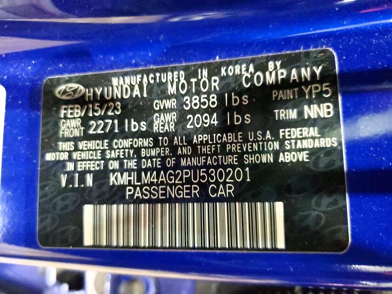 Продаж на аукціоні авто 2023 Hyundai Elantra, vin: KMHLM4AG2PU530201, номер лоту: 46419856