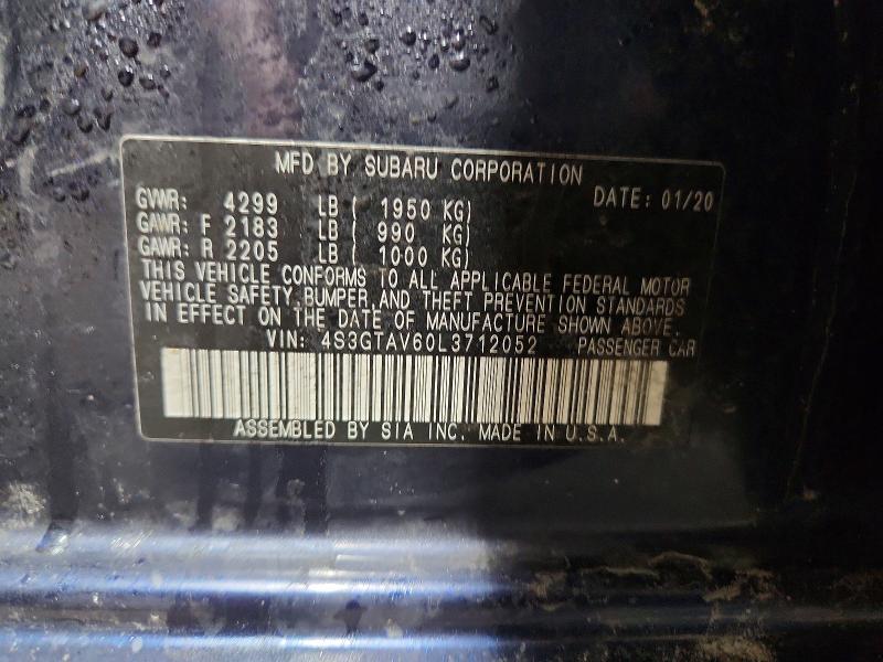 Продаж на аукціоні авто 2020 Subaru Impreza, vin: 4S3GTAV60L3712052, номер лоту: 46036256