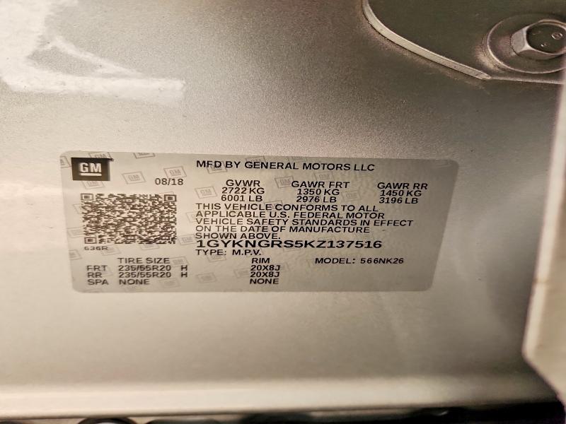 Aukcja sprzedaży 2019 Cadillac Xt5, vin: 1GYKNGRS5KZ137516, numer aukcji: 42058356