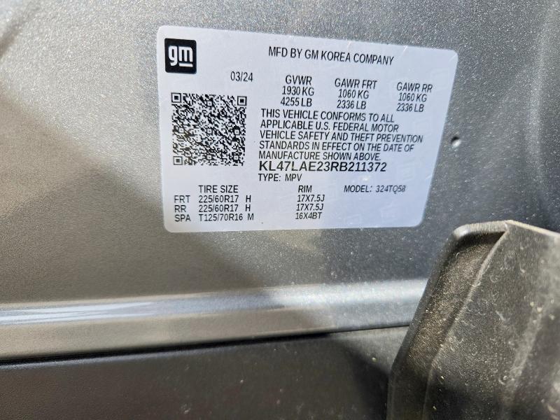 2024 Buick Envista მანქანა იყიდება აუქციონზე, vin: KL47LAE23RB211372, აუქციონის ნომერი: 46861066