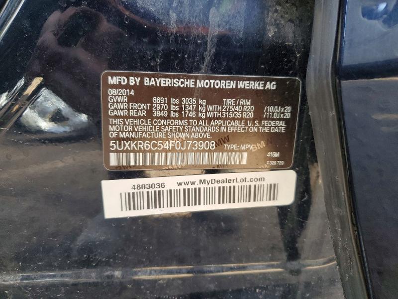 47331076 :رقم المزاد ، 5UXKR6C54F0J73908 vin ، 2015 Bmw X5 مزاد بيع