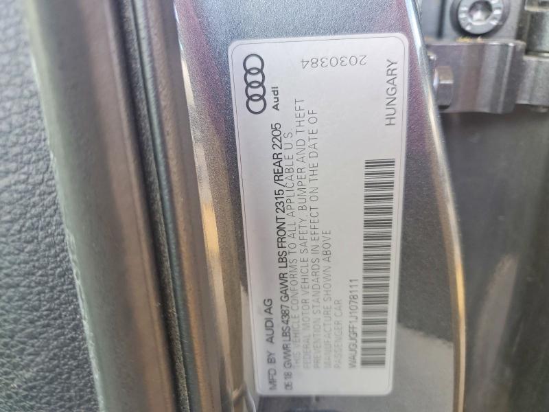 Aukcja sprzedaży 2018 Audi A3, vin: WAUGUGFF1J1078111, numer aukcji: 41931376