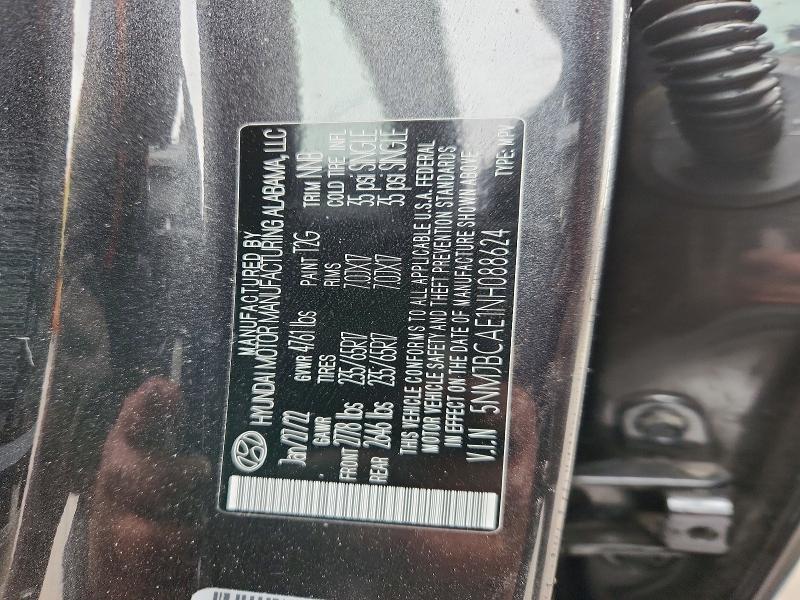 2022 Hyundai Tucson მანქანა იყიდება აუქციონზე, vin: 5NMJBCAE1NH088624, აუქციონის ნომერი: 47928646