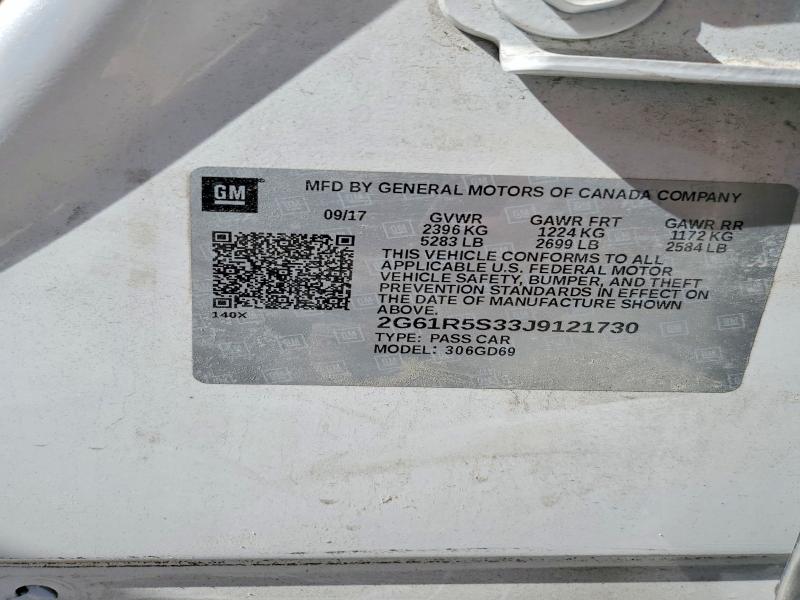 41826016 :رقم المزاد ، 2G61R5S33J9121730 vin ، 2018 Cadillac Xts مزاد بيع