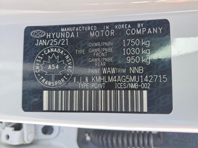Aukcja sprzedaży 2021 Hyundai Elantra, vin: KMHLM4AG5MU142715, numer aukcji: 45463446