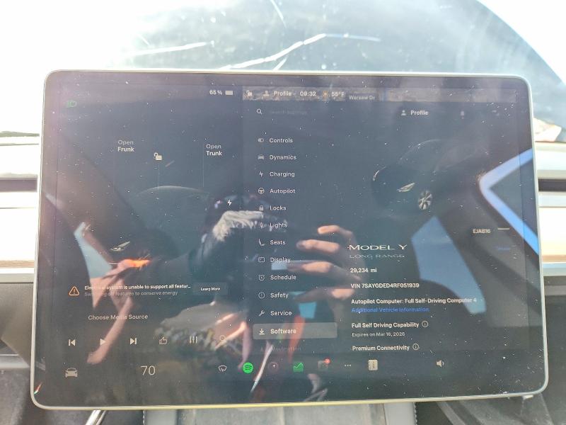 79742285 :رقم المزاد ، 7SAYGDED4RF051939 vin ، 2024 Tesla Model Y مزاد بيع
