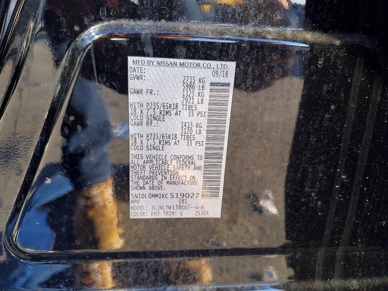 Aukcja sprzedaży 2019 Infiniti Qx60, vin: 5N1DL0MM1KC519027, numer aukcji: 46150486