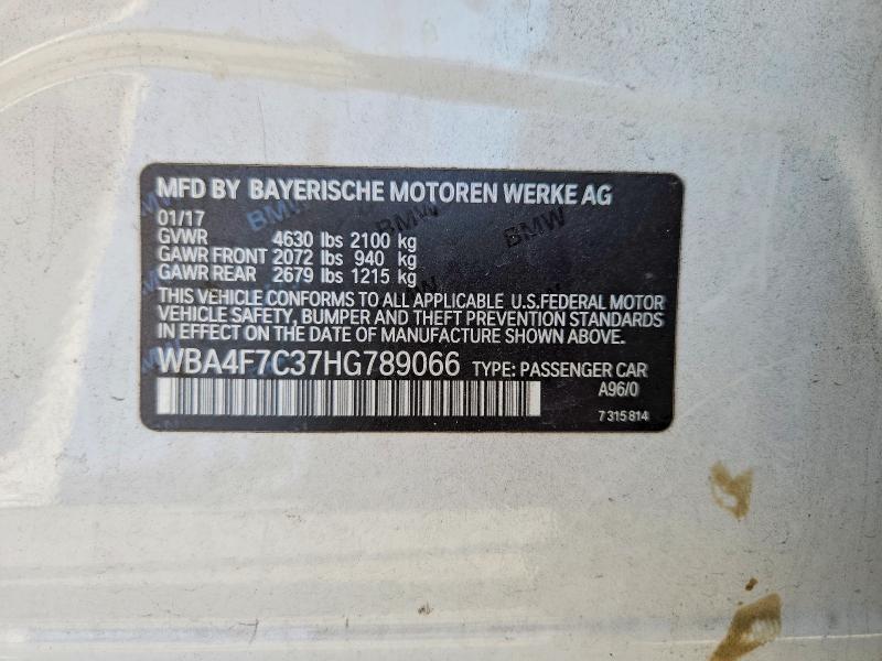 47265176 :رقم المزاد ، WBA4F7C37HG789066 vin ، 2017 Bmw 430i مزاد بيع