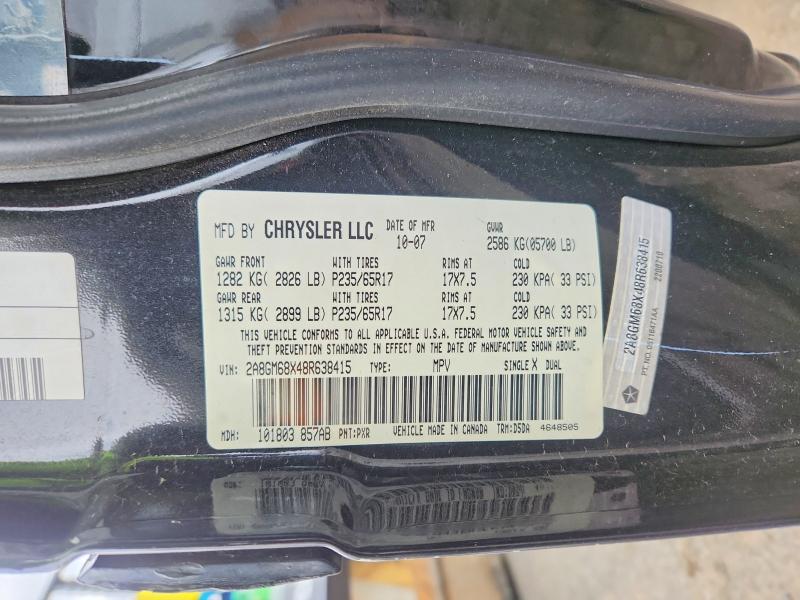 46002426 :رقم المزاد ، 2A8GM68X48R638415 vin ، 2008 Chrysler Pacifica مزاد بيع