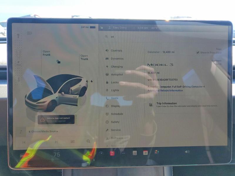 Продаж на аукціоні авто 2024 Tesla Model 3, vin: 5YJ3E1EA2RF733753, номер лоту: 46360366