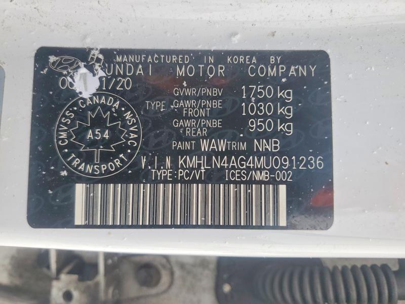 Aukcja sprzedaży 2021 Hyundai Elantra, vin: KMHLN4AG4MU091236, numer aukcji: 45954026