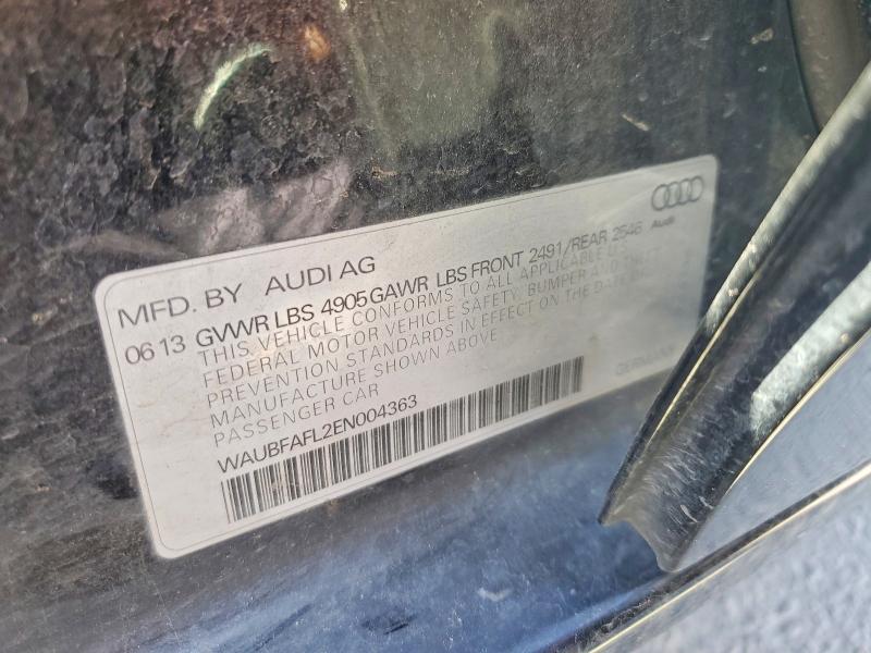 46896506 :رقم المزاد ، WAUBFAFL2EN004363 vin ، 2014 Audi A4 مزاد بيع