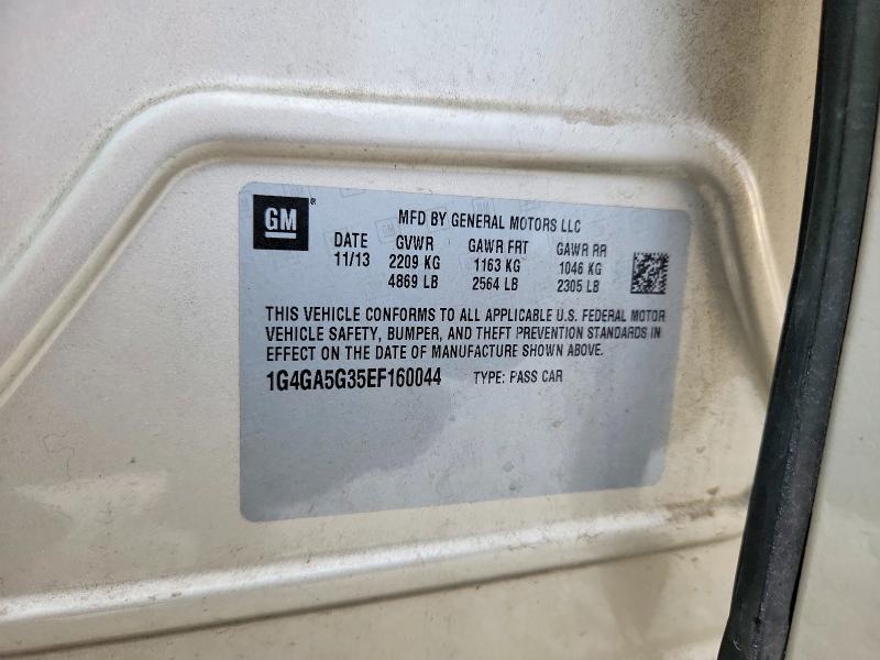 2014 Buick Lacrosse მანქანა იყიდება აუქციონზე, vin: 1G4GA5G35EF160044, აუქციონის ნომერი: 47274886