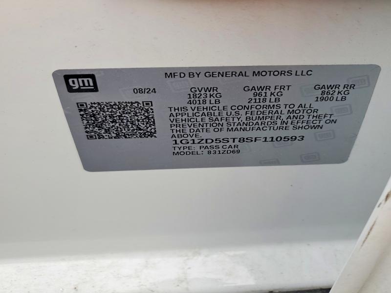 Продажа на аукционе авто 2025 Chevrolet Malibu, vin: 1G1ZD5ST8SF110593, номер лота: 45677956